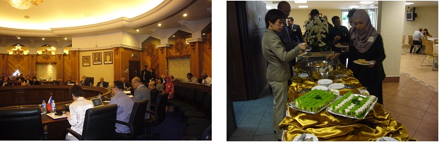 Left: Subcommittee meeting Right: Working lunch