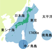■沖ノ鳥島と200海里排他的経済水域