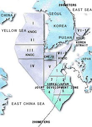 図１ 韓国沿岸の鉱区