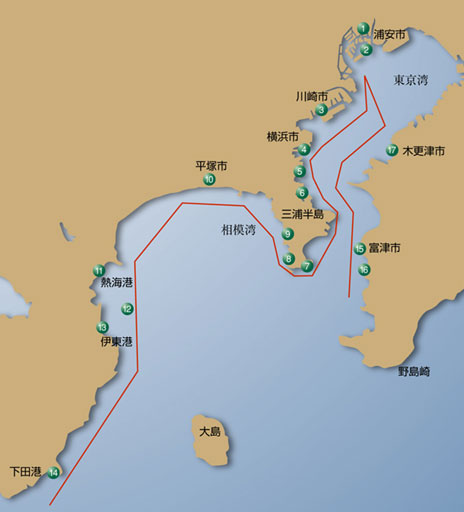 図1 東京湾~伊豆下田クルージングマップ