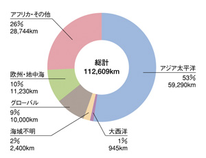 図2  2007年世界国際海底通信ケーブル契約実績