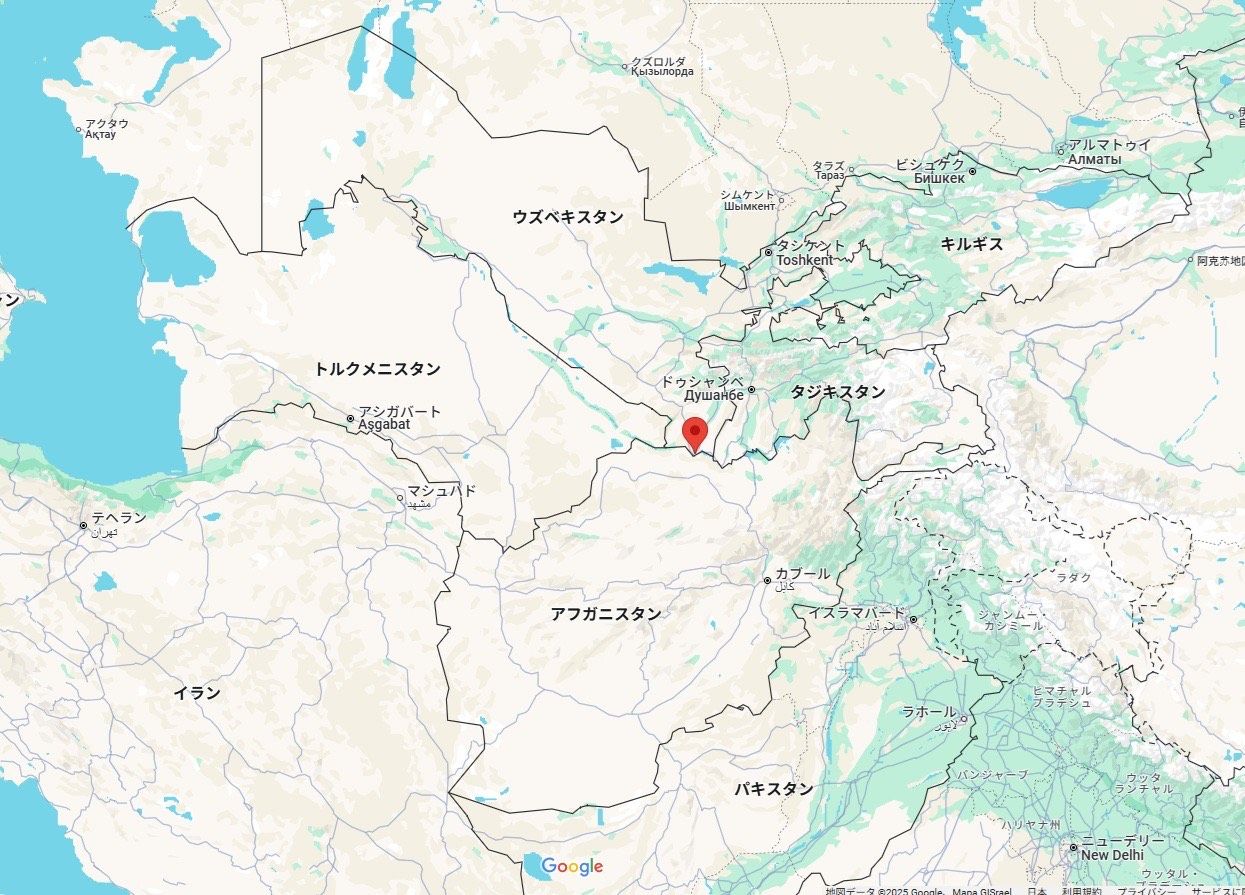 図表１ テルメズの位置関係図（出所：Google Map）