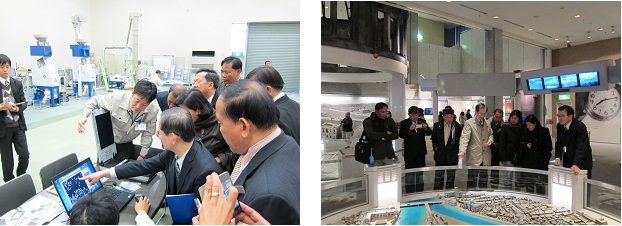 Lecture on the grain scanner (grain image analysis) (Satake Co. Ltd.) [Left]         Hiroshima Peace Memorial Museum[Right]