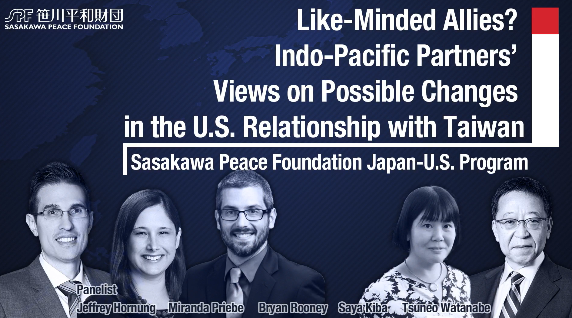 【Webinar video available】Like-Minded Allies? Indo-Pacific Partners’ Views on Possible Changes in the U.S. Relationship with Taiwan