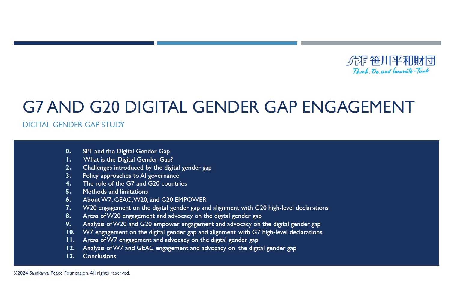 G7 and G20 Digital Gender Gap Engagement