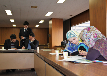 Sarah and Shahireh (right) during activities at UNITAR