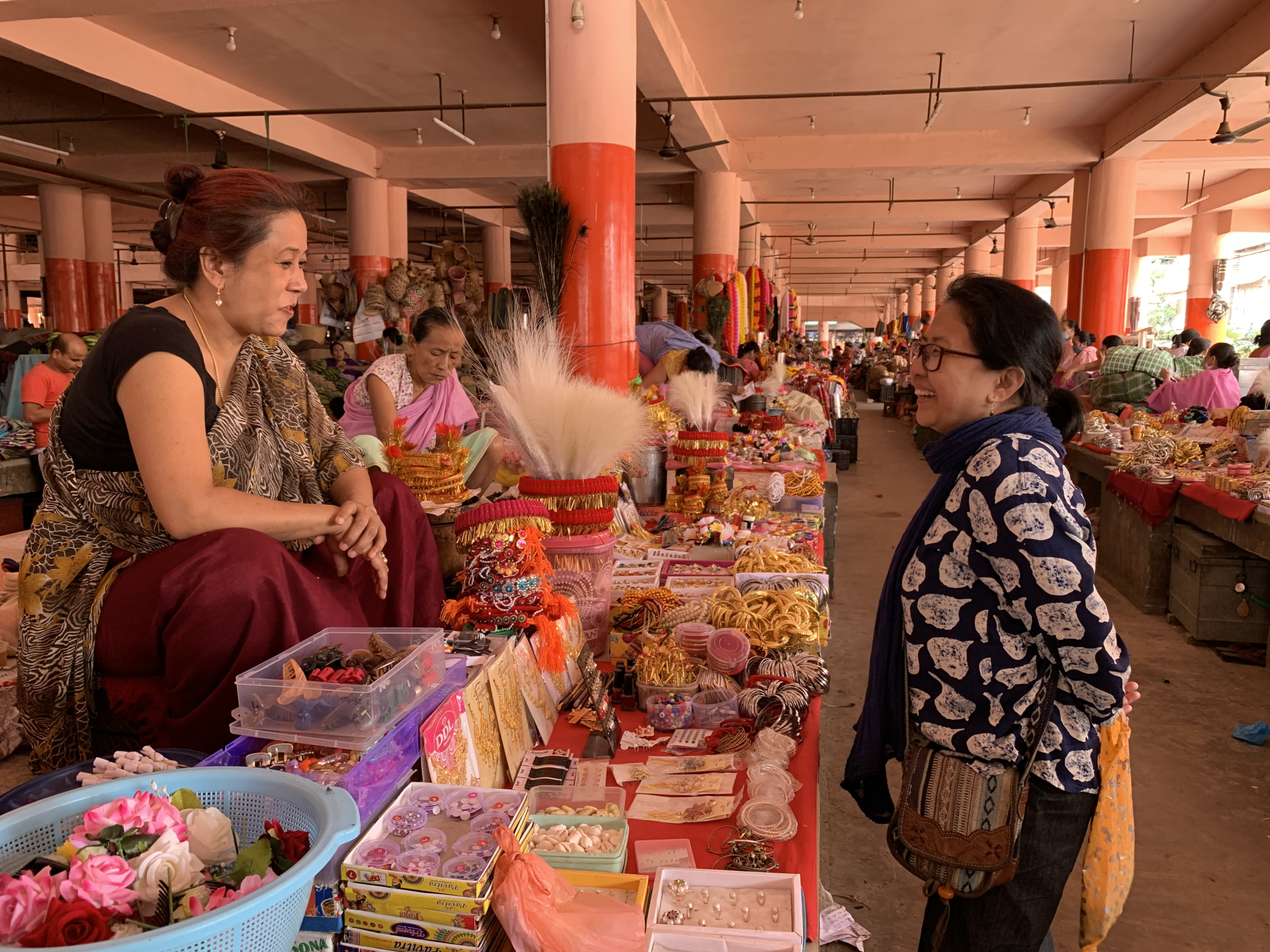 Ms. Anjulika at Ima Market (Mothers' Market) in Imphal