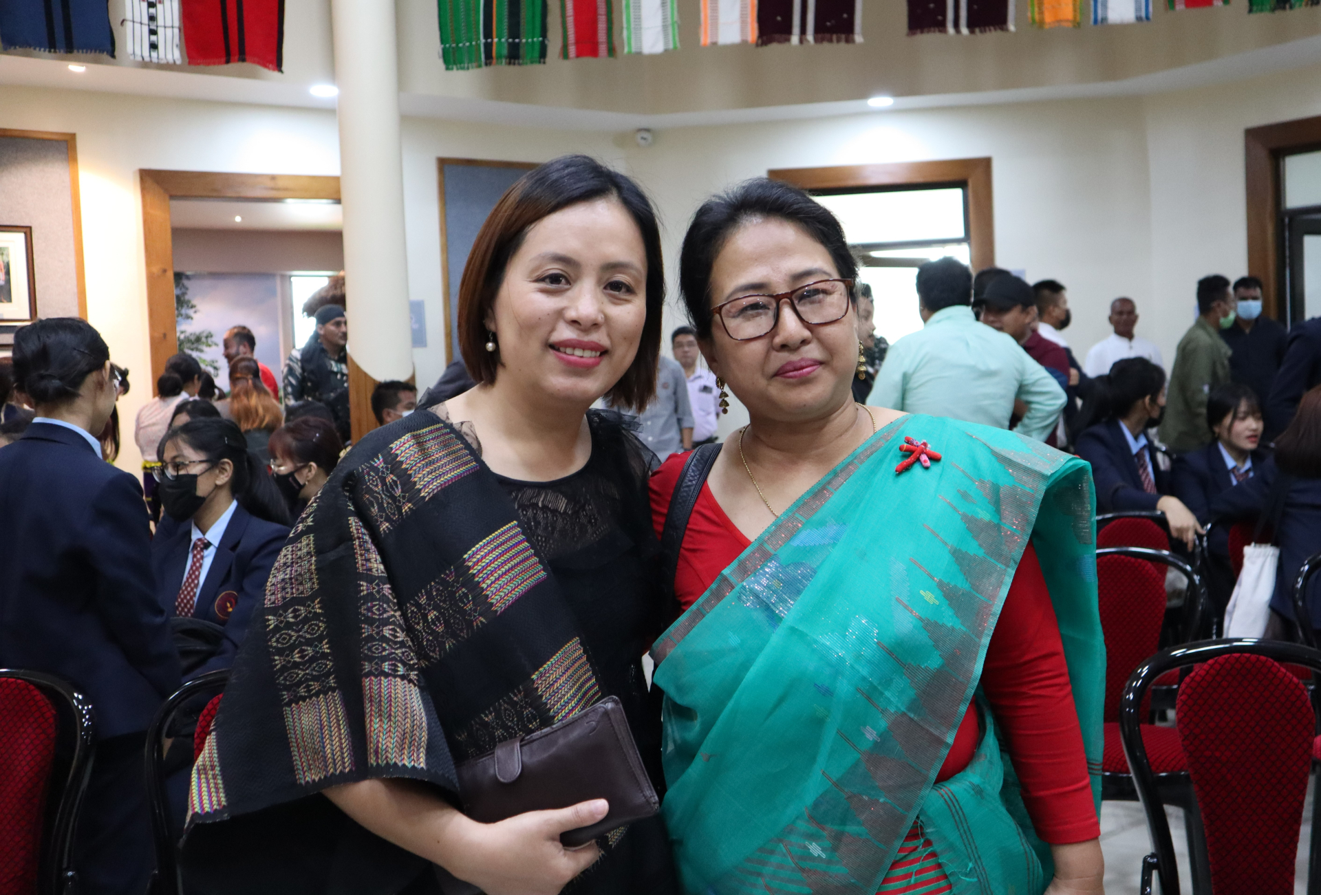 Documentary Filmmaker Sesino Yhoshü (left) and Ms. Anjulika at the third anniversary celebration of the Imphal Peace Museum