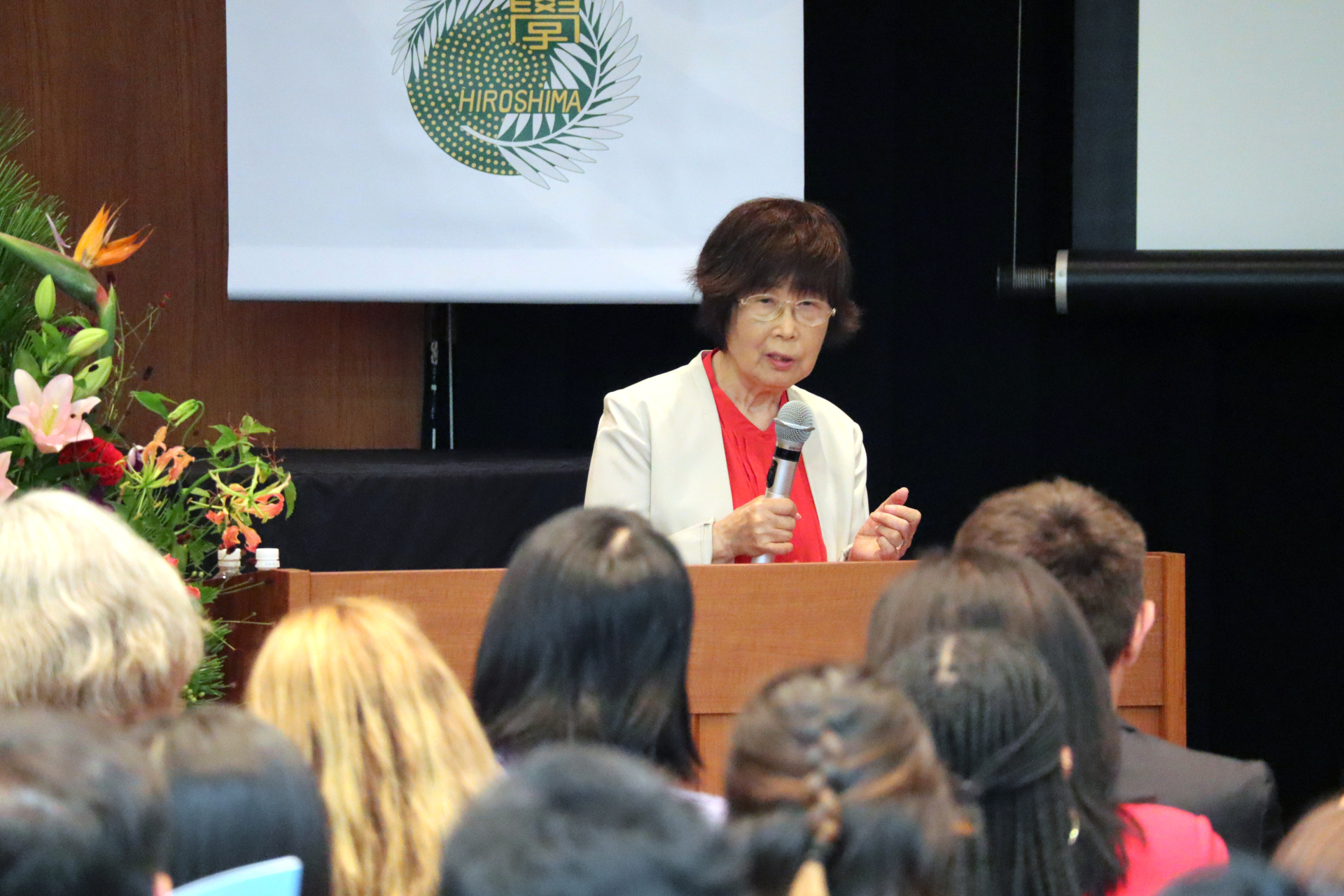 Ms. Keiko Ogura speaks about her experience during the atomic bombing in WWII.