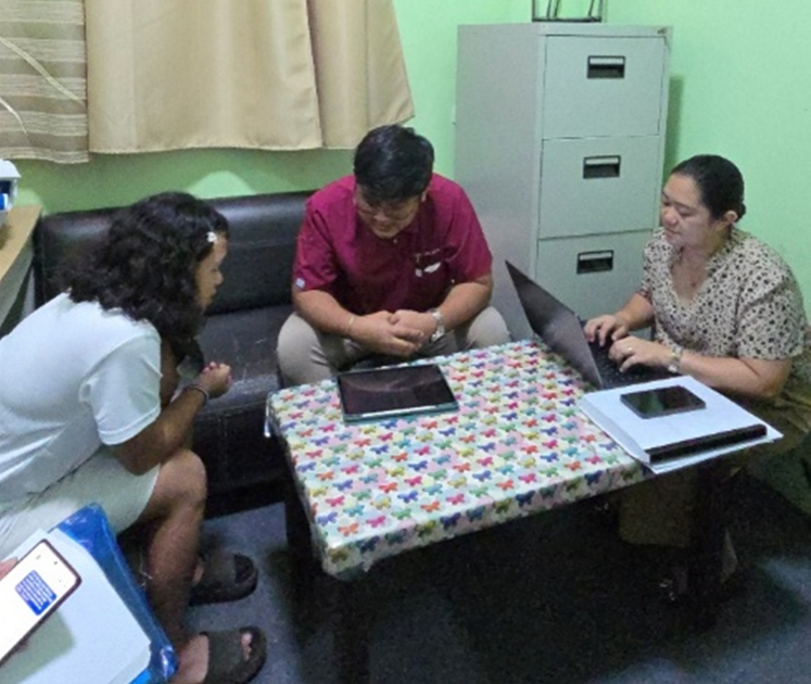 Interviewing child witness by WCPU team of Maimbung District Hospital