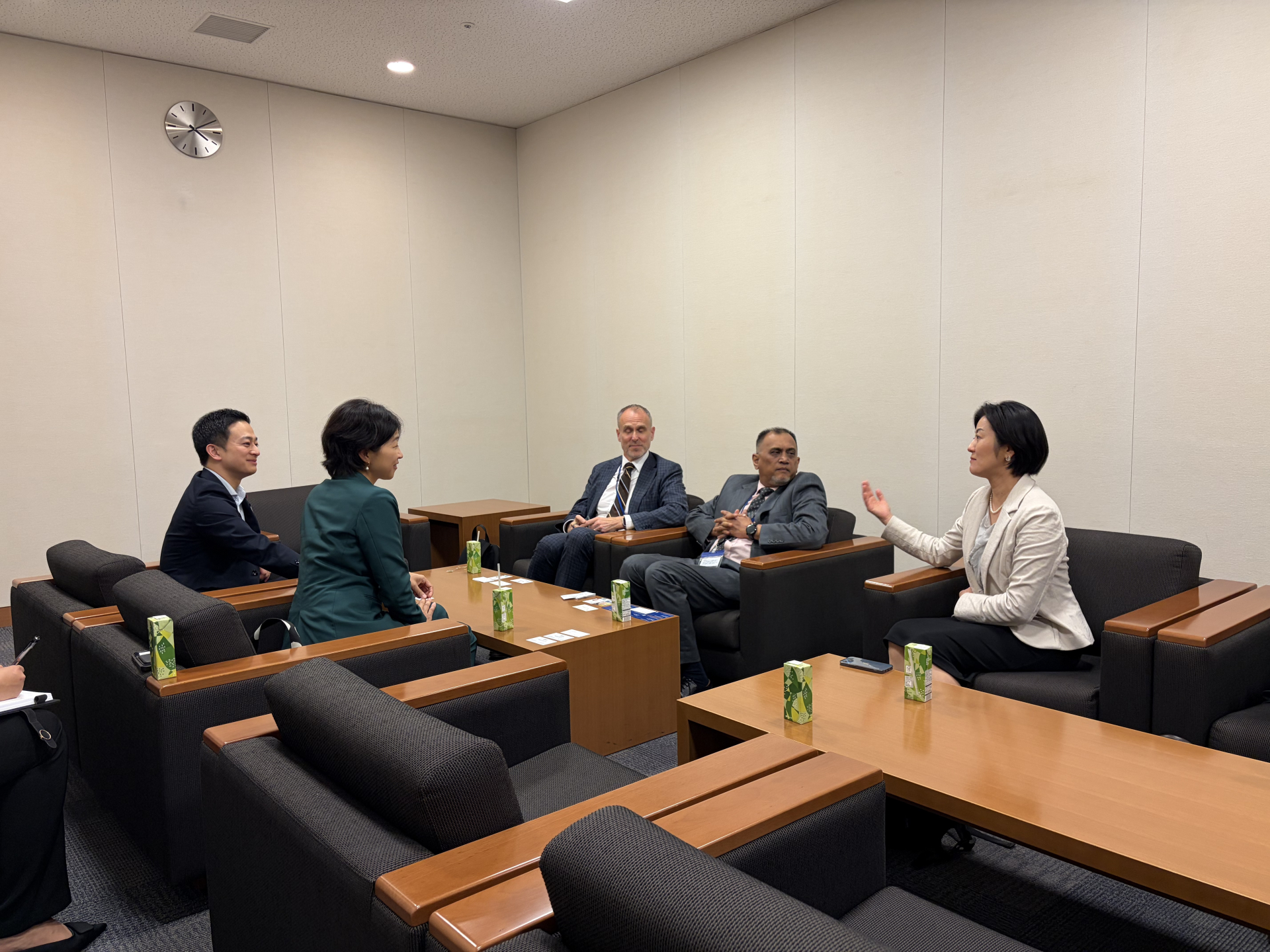 Invitees exchanging views with members of the Peace Mediation Caucus (June 9)
