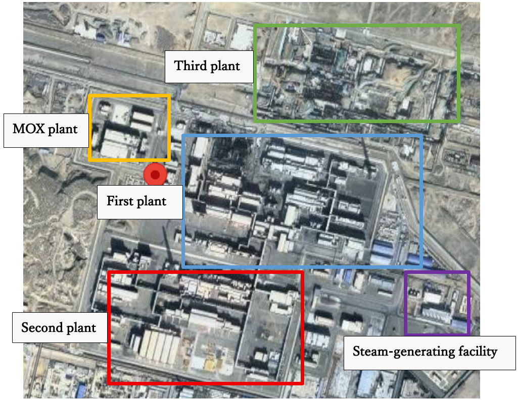 Satellite Image 1：Reprocessing plants in Gansu Province