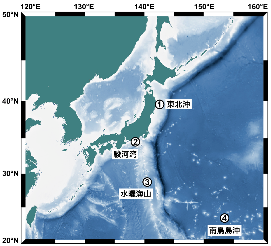 本研究で調査した4つの海域