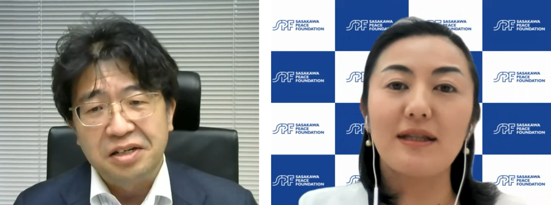 SPFの角南篤理事長（左）とアジア事業グループ主任研究員の堀場明子氏