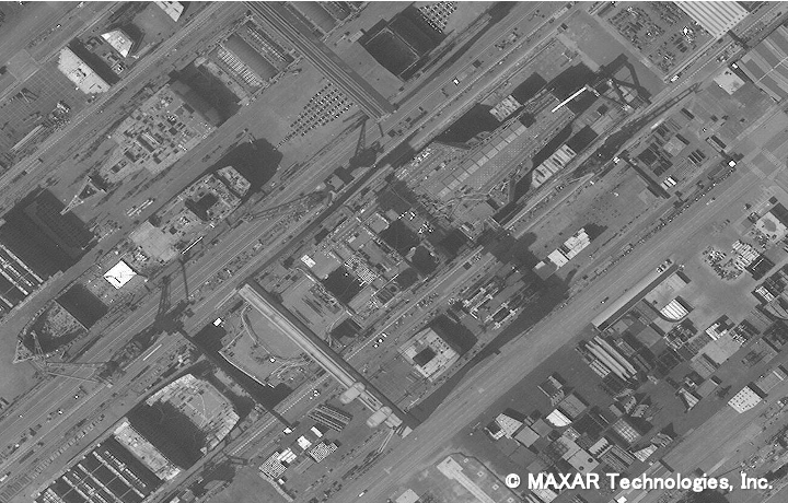図8　2021年9月27日　建造中の003型空母（上海江南造船所）