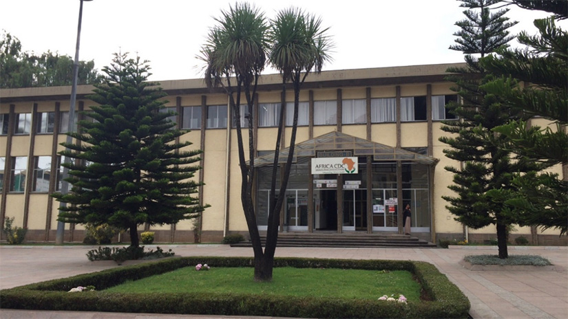 Caption: Building B of the AU headquarters, which retains the feel of the OAU era. At the time this photo was taken in 2018, the sign of the African Centres for Disease Control and Prevention (Africa CDC), which is now the central organization for Africa’s response to COVID-19, can be seen. (Photo taken by author in June 2018)