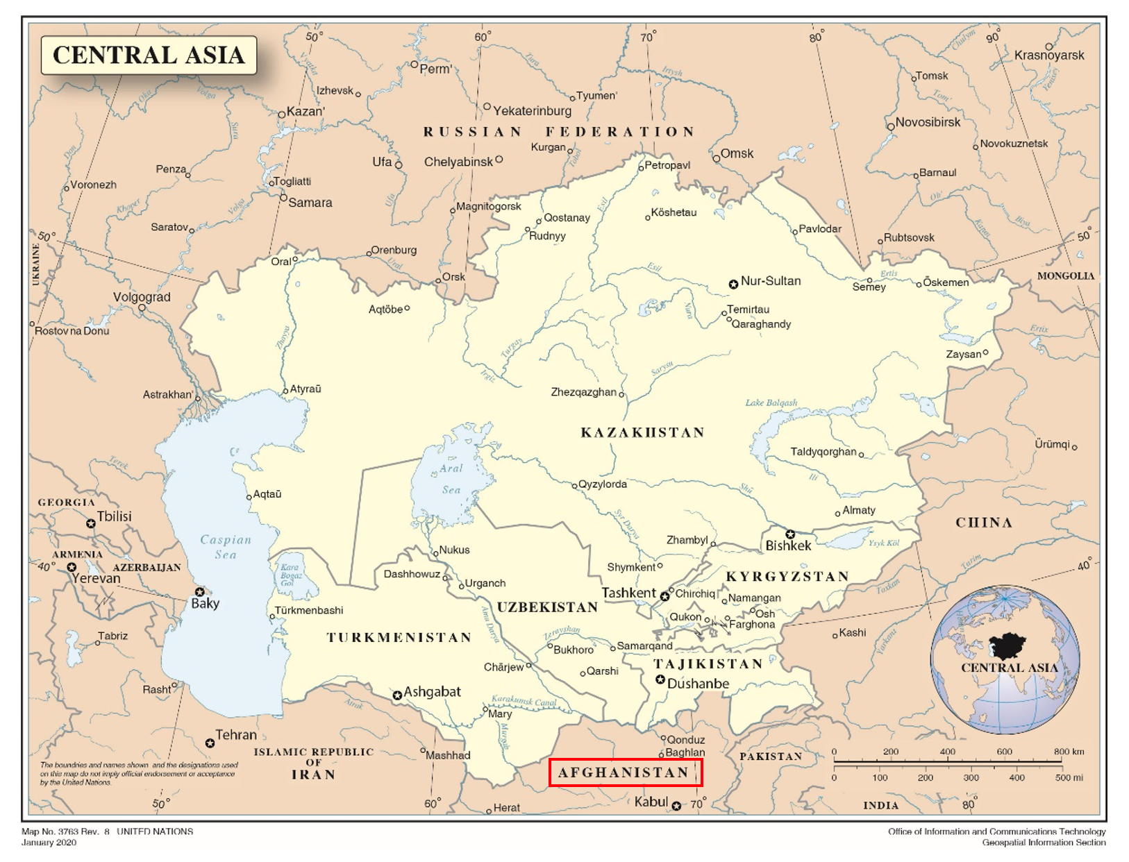 Figure 1. Map of Central Asia