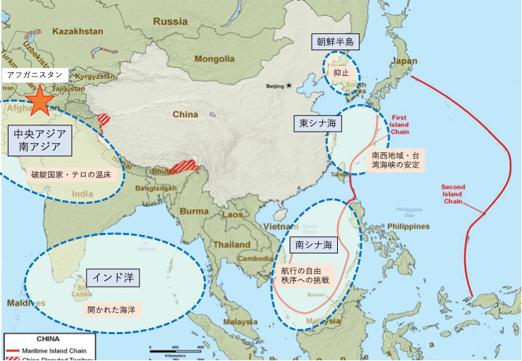 図：「インド太平洋」対「一帯一路」の戦略地政学