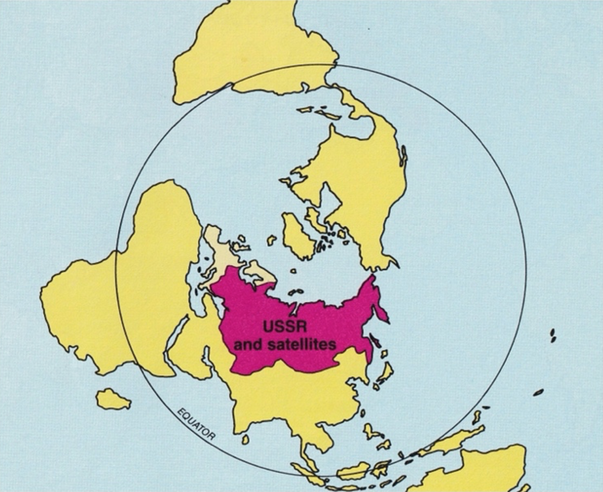 図1：「北極点から見たロシア（旧ソ連邦）の地政学的価値」