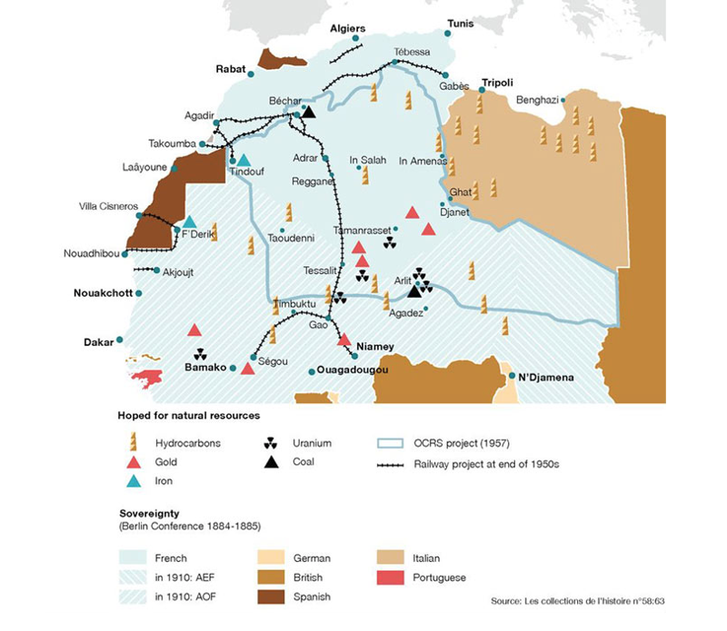 図５：サヘル地域の鉱石資源（出典：Clingendael Institute, 2015）