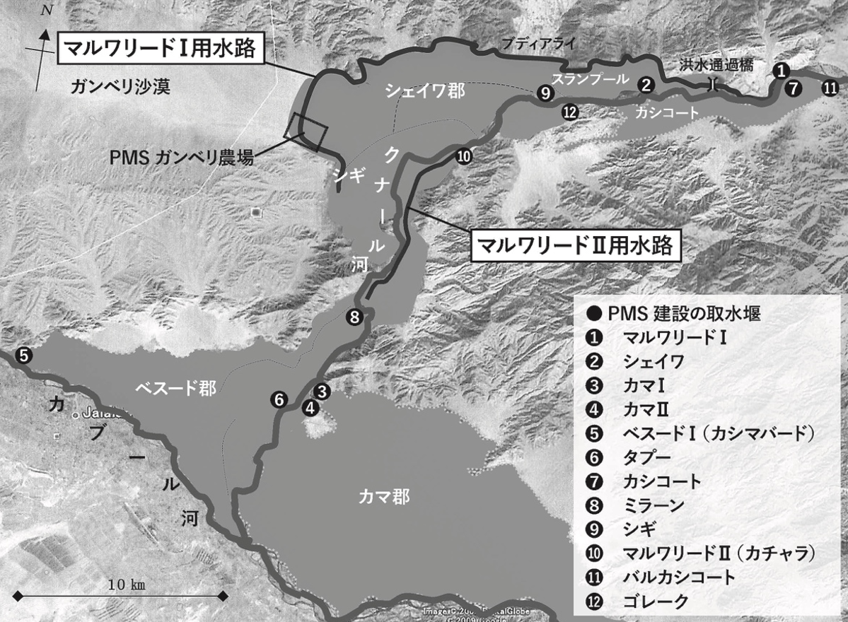 図１：PMS建設の取水堰（ペシャワール会作成）