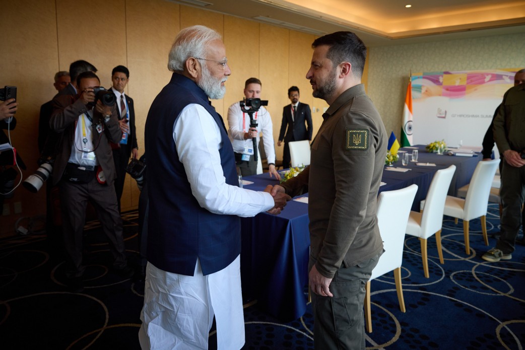 インドのモディ首相と会談するゼレンスキー大統領(写真:ウクライナ大統領府)