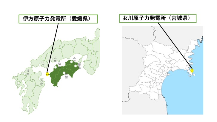図 1：半島に立地する日本の主な原発