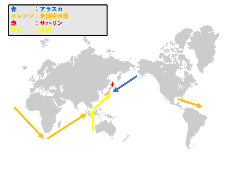 図 2:主なLNG輸入先、およびアラスカLNGの輸送航路