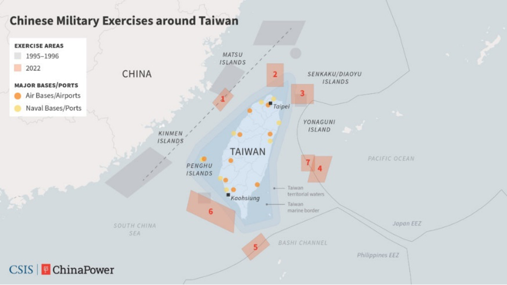 Figure 1: Positions of the exercise areas established by China