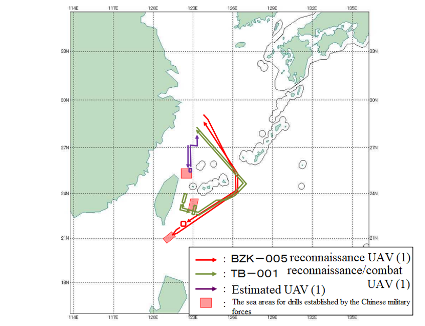 Figure 3: Trends in the actions of Chinese aircraft (August 4, 2022)