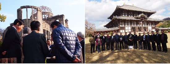 （写真左：広島平和記念公園、右：東大寺（奈良））