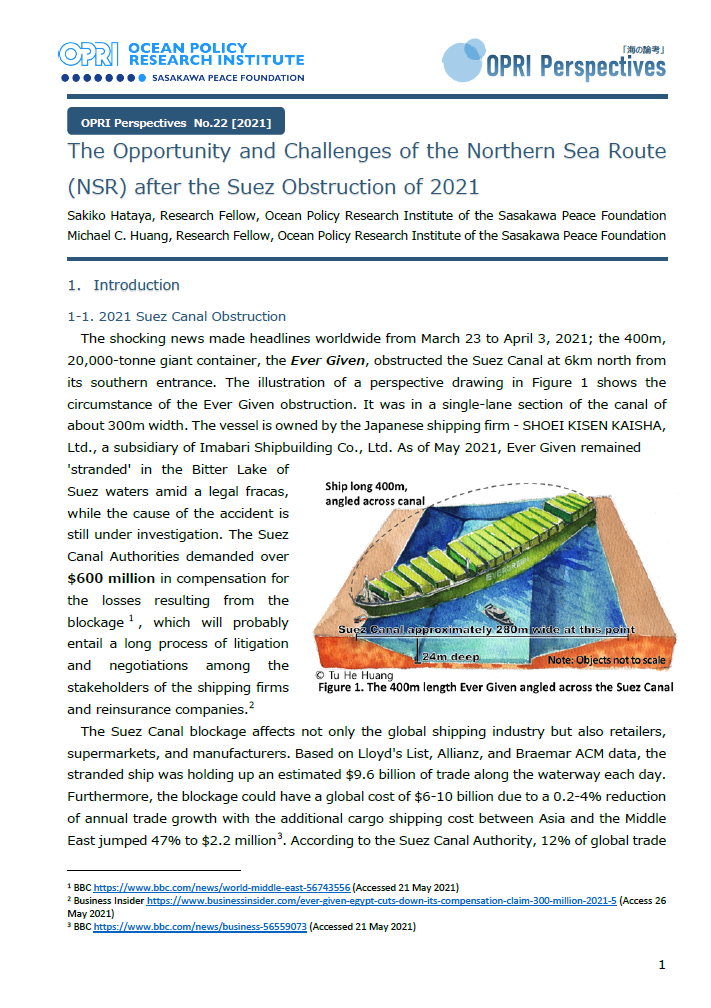 The Opportunity and Challenges of the Northern Sea Route (NSR) after the Suez Obstruction of 2021 cover