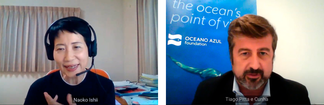 (left) Prof. Naoko Ishii, Director, Center for Global Commons, University of Tokyo, (right) Mr. Tiago Pitta e Cunha, CEO, the Oceano Azul Foundation.