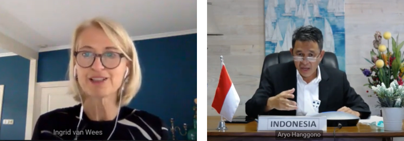 (left) Ms. Ingrid van Wees Vice-President for Finance and Risk Management, Asian Development Bank, (right) Dr. Aryo Hanggono, Director General of Marine Spatial Management, Ministry of Marine Affairs