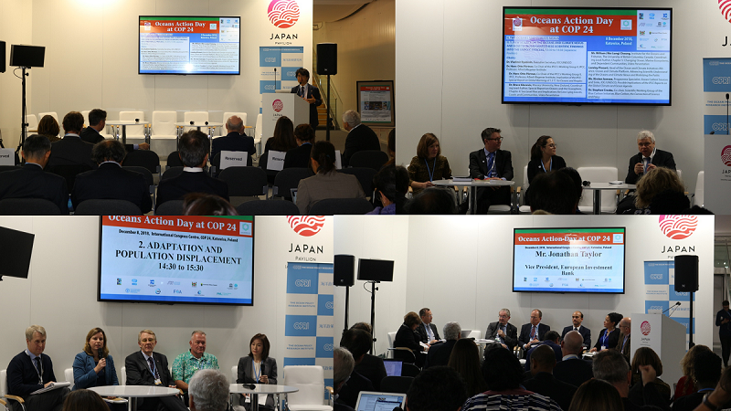 View of Session 2 that took place in the afternoon at the Japan Pavilion. (Top left) OPRI President Dr. Atsushi Sunami made the opening remarks. (Bottom left) Dr. Miko Maekawa, Senior Research Fellow,