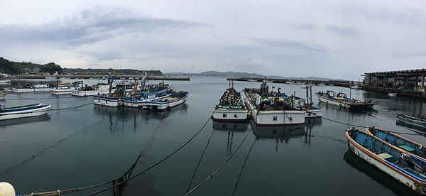 Techiami (set-net) boats in Kaneda (S. Hakala)