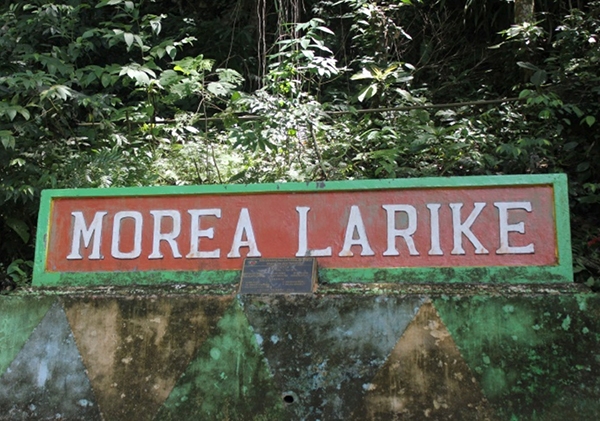 Figure1. The map of Larike Village and the site of Giant Eels’ pool
