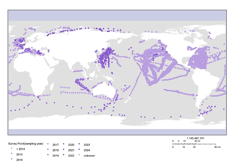 ■Figure Example of a 2D map provided by AOMI. Top - Survey Location Distribution Map: Locations where monitoring was conducted.