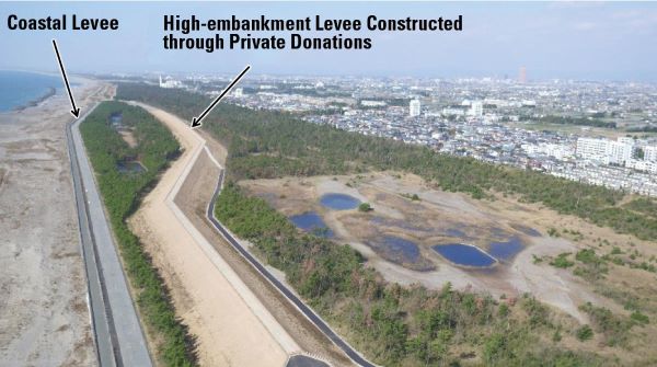 ■Figure 2: High-embankment Levee Constructed in Hamamatsu City, Shizuoka Prefecture (Provided by Shizuoka Prefecture)