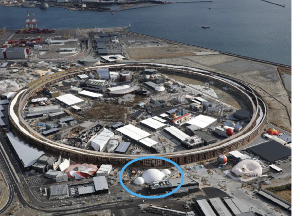 Aerial photo taken before opening