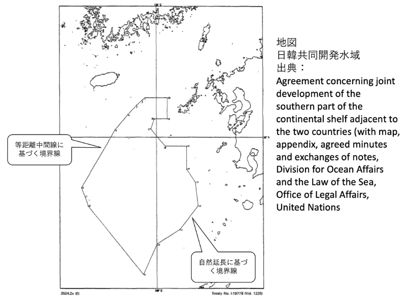 地図　日韓共同開発水域