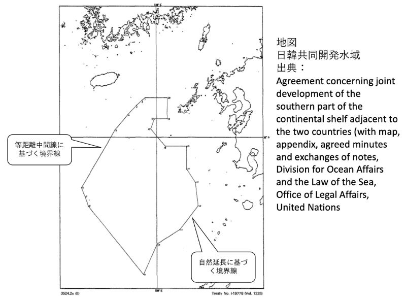 地図 日韓共同開発水域