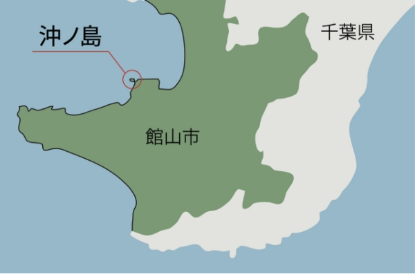 台風前の沖ノ島(空撮)