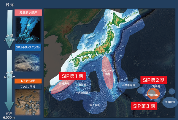 ■図1 海底鉱物資源に富む日本の近海