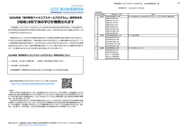 2025年度採択校決定のお知らせ